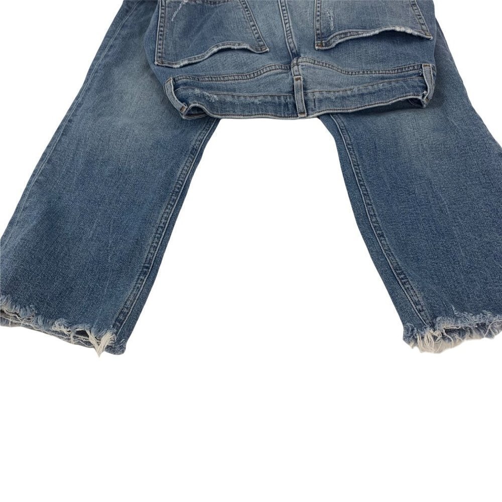 * River Island Bella Straight Leg Jeans UK 10 Frayed Hem Medium Wash - Picture 5 of 16